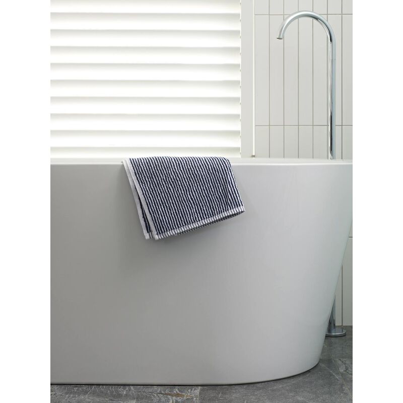 Città Stripe Cotton Hand Towel Navy/White  - 45x75cm image number 1