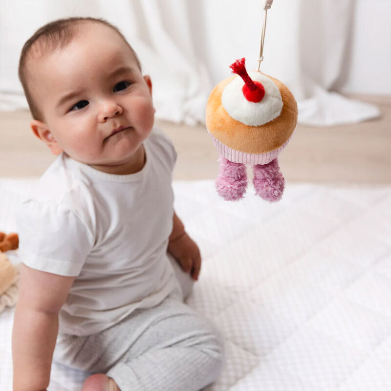 Living Textiles Plush Stroller Toy 2 Pack - Ice Cream & Cupcake image number 1