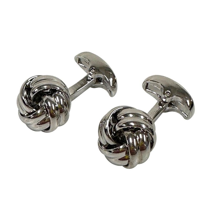 M.J. Bale Elder Knot Rhodium Cufflink image number 0