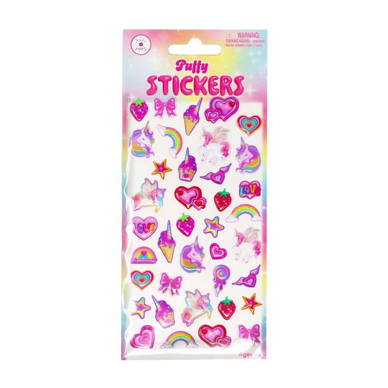 Pink Poppy Puffy Stickers image number 1
