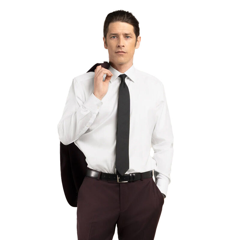 Rembrandt York White Herringbone Non-Iron Shirt image number 0