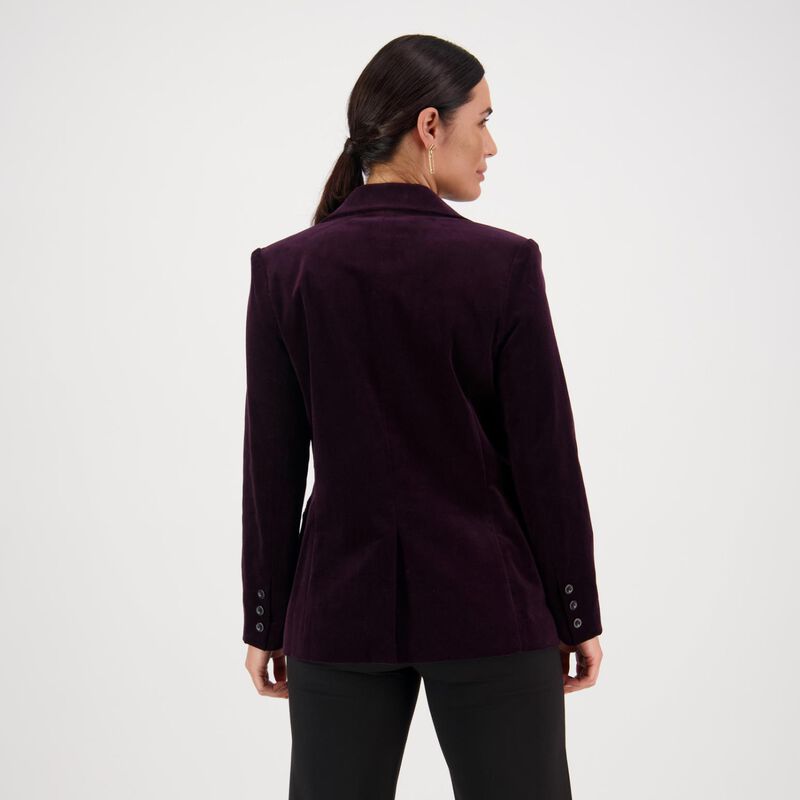 Vassalli Shaped Lined Cord Blazer With Back Splits And Button Cuff Detail image number 1