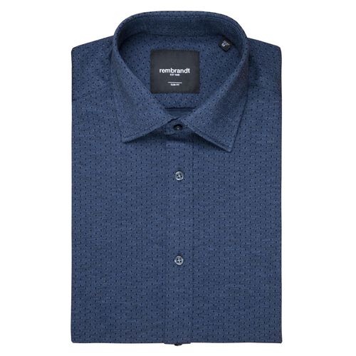 Rembrandt London Navy Dot Knitted Shirt