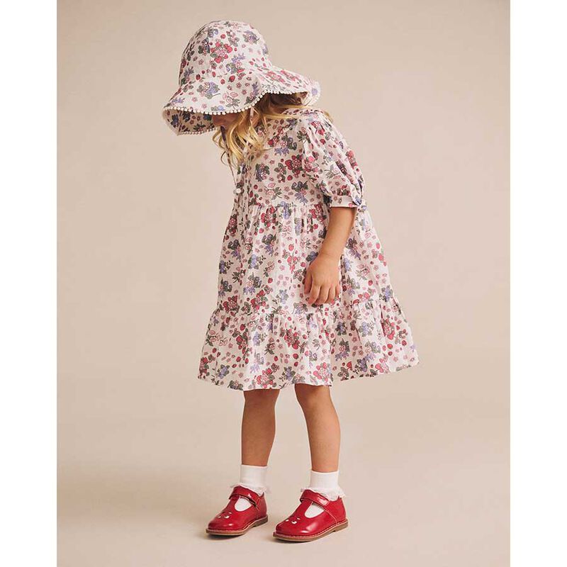 Huxbaby Stawberry Garden Tiered Smock Dress 6M-2Y image number 3
