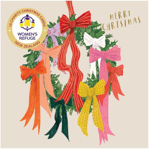 Women's Refuge Weath of Ribbons Christmas Card Wallet