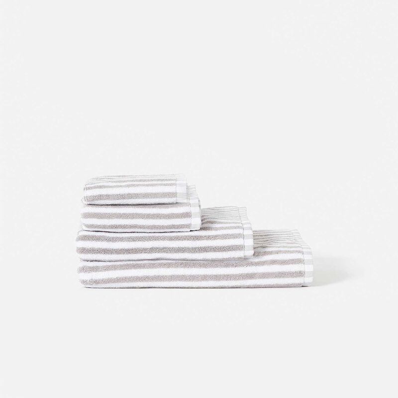 Città Wide Stripe Cotton Bath Mat Grey/White  - 55x85cm image number 1