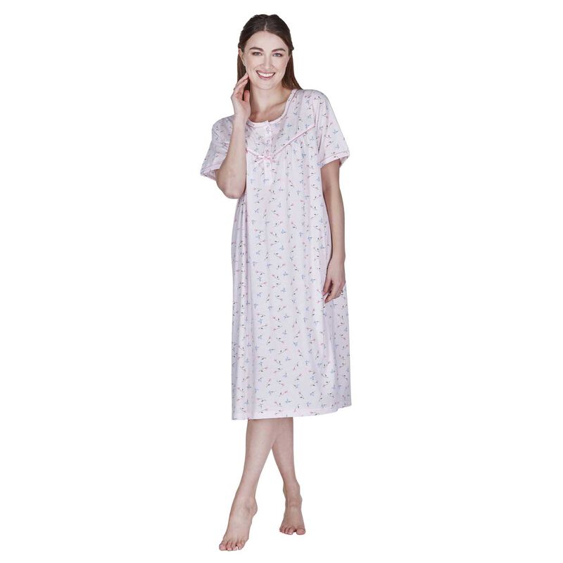 La Marquise Flower Leaf Jersey Short Sleeve Nightdress image number 3