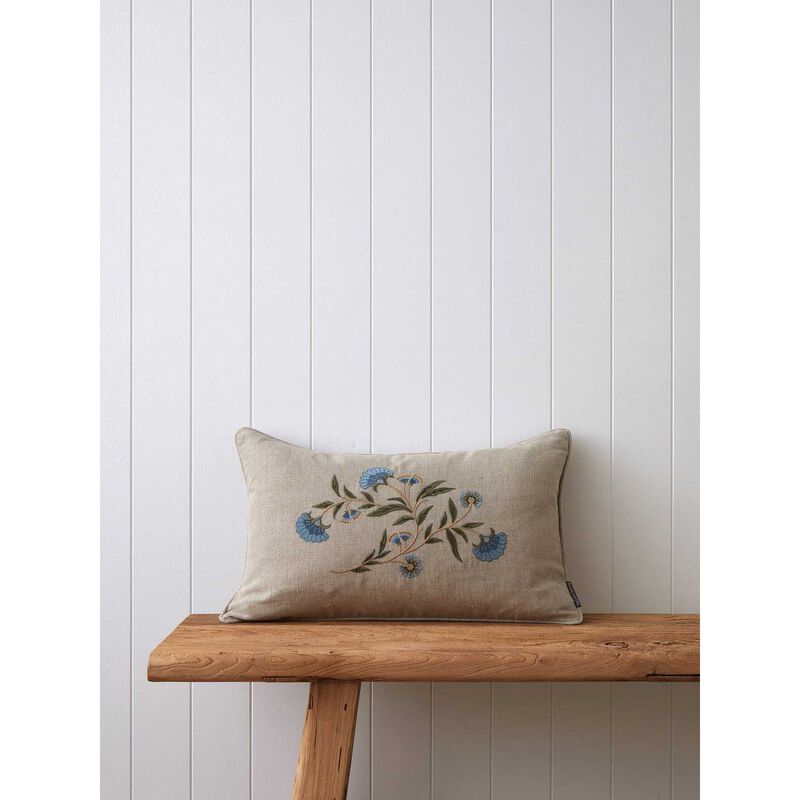 Wallace Cotton Ballad Embroidered Rectangle Cushion Cover image number 1