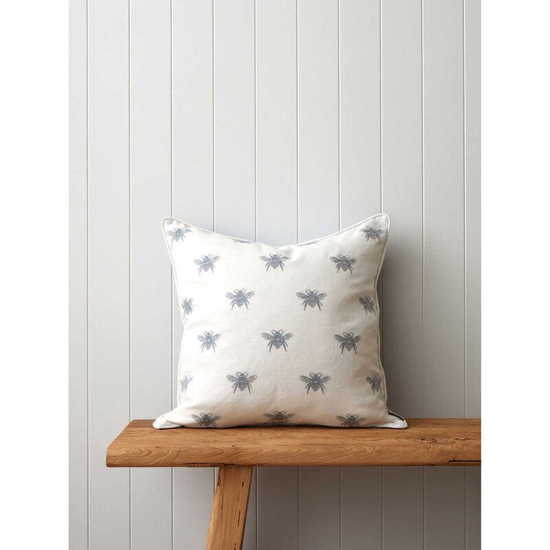 Wallace Cotton Bee Swarm Embroidered Large Square Cushion Cover image number 1