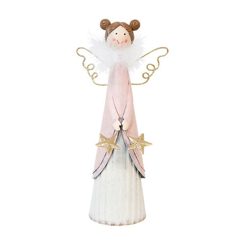 Metal Pink Angel With Stars Small