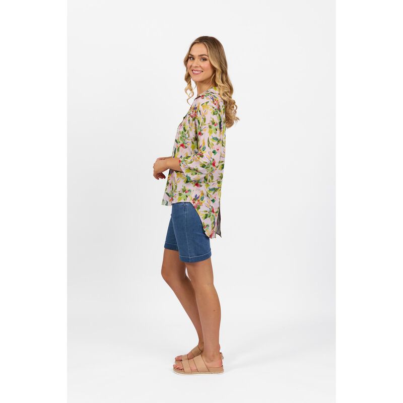 Vassalli Open Placket Shirt With Tab Sleeve image number 2