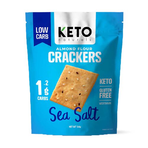 KETO Naturals Almond Flour Crackers Sea Salt 64g