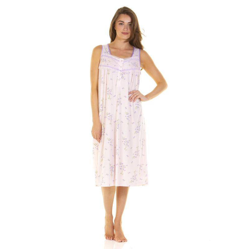 La Marquise Primrose In Bloom Cotton Rich Sleeveless Nightdress image number 4