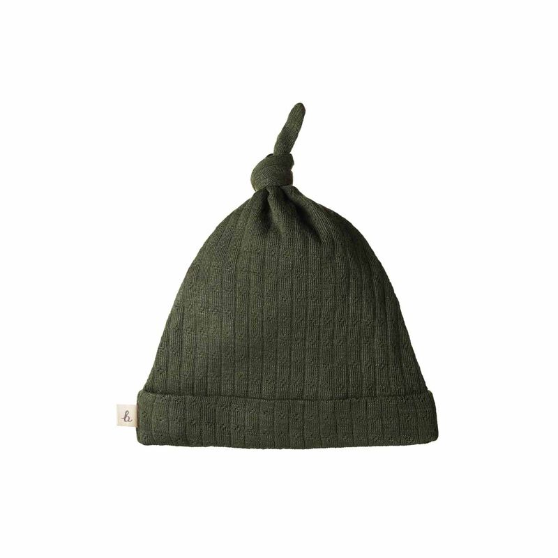 Nature Baby Merino Essential Knotted Beanie Pointelle image number 1