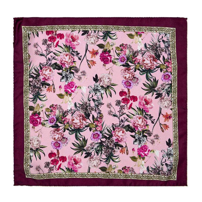 Cambridge Peonies Pocket Square image number 0