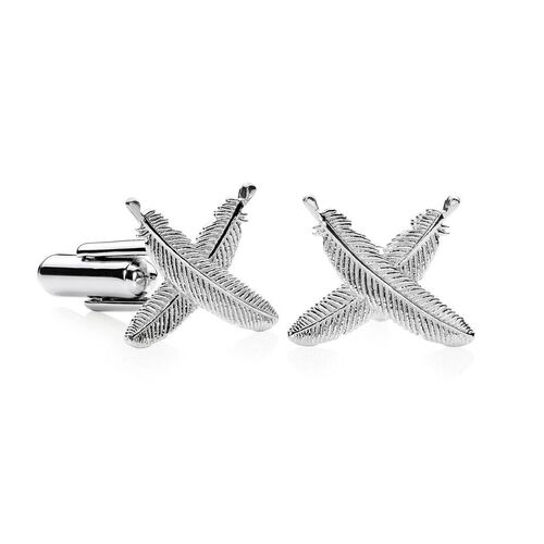 Boh Runga Feather Kisses Cufflinks Silver