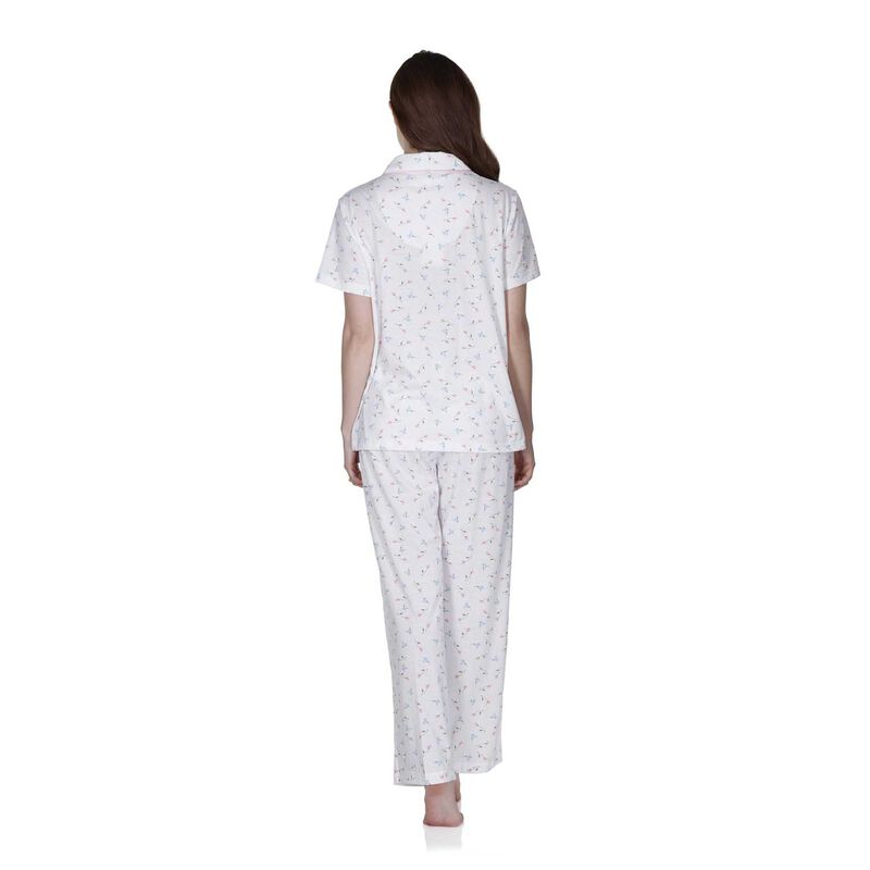 La Marquise Flower Leaf Short Sleeve Button Through Pyjama Set image number 1