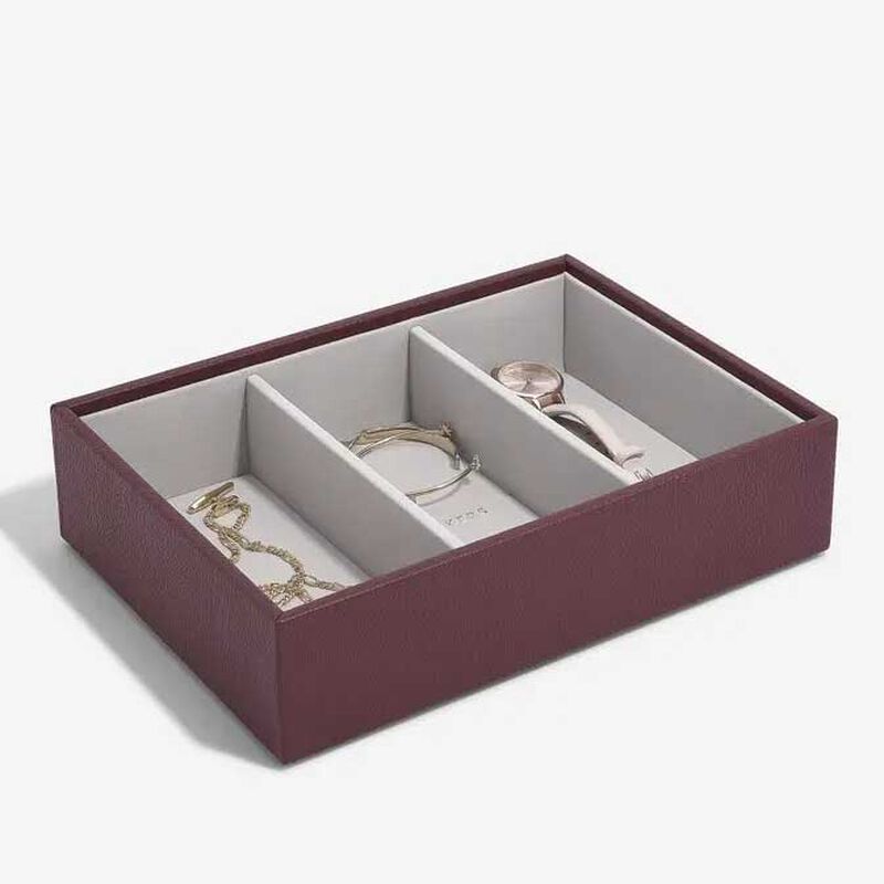 Stackers Classic 3 Deep Compartment Watch & Accessory Layer - Burgundy image number 2