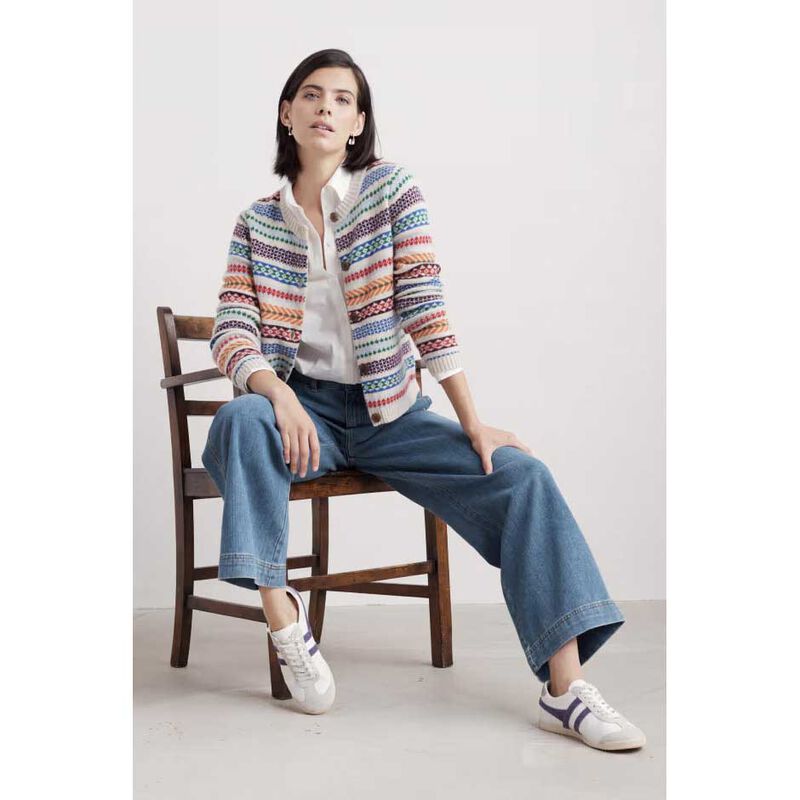 Seasalt Cornwall Percella Cove Cardigan Knit Abstraction Multi image number 3