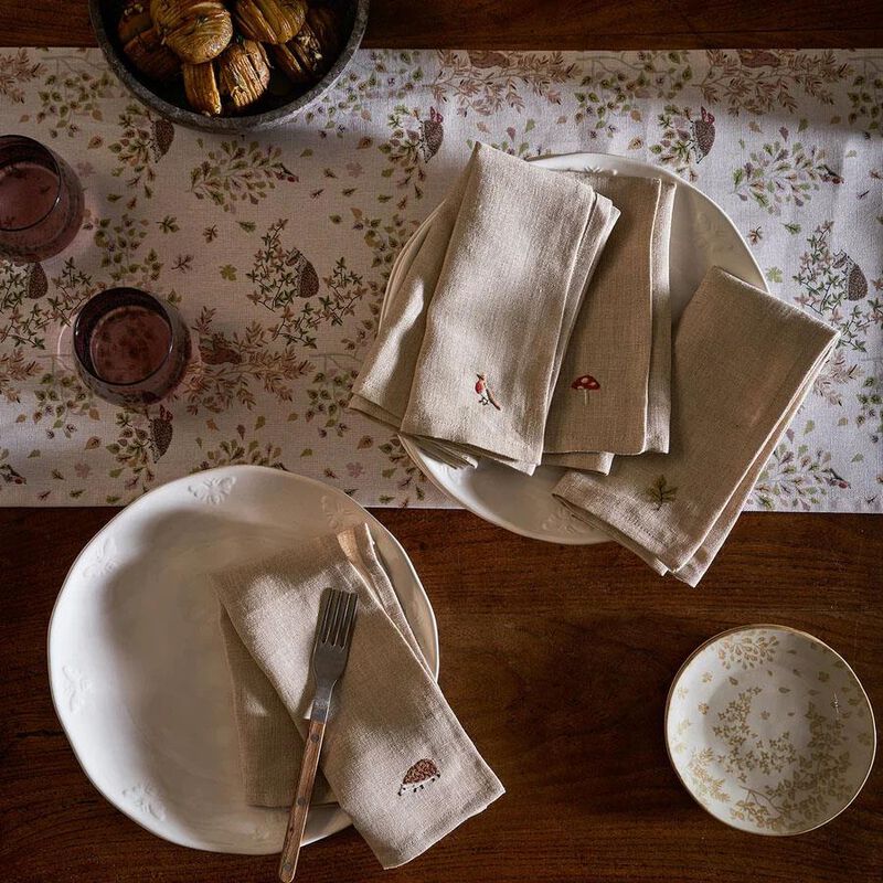 Sophie Allport Napkins Set Of 4 Linen Embroidery - Woodland Friends image number 1