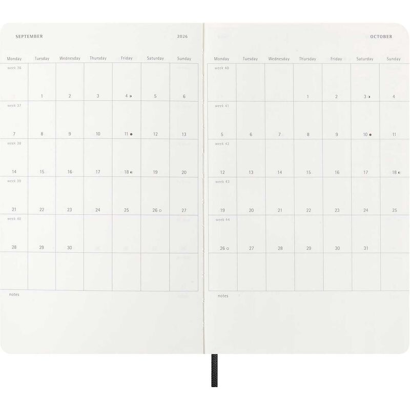 Moleskine Diary 12 Month Daily SC Large Black 2026 image number 2