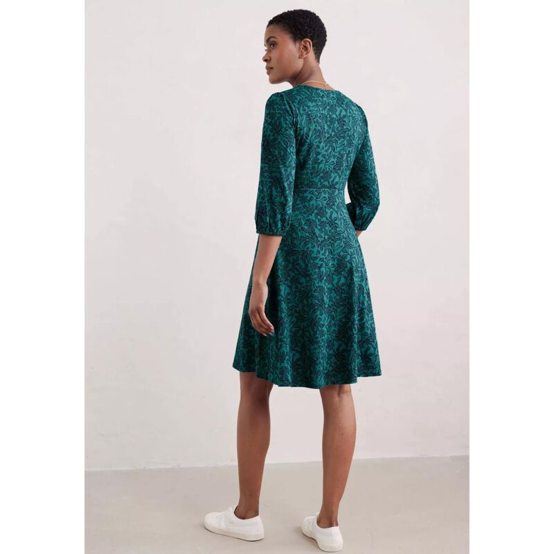 Seasalt Cornwall Chapelle Dress Fig Tree Lino Rockpool image number 1