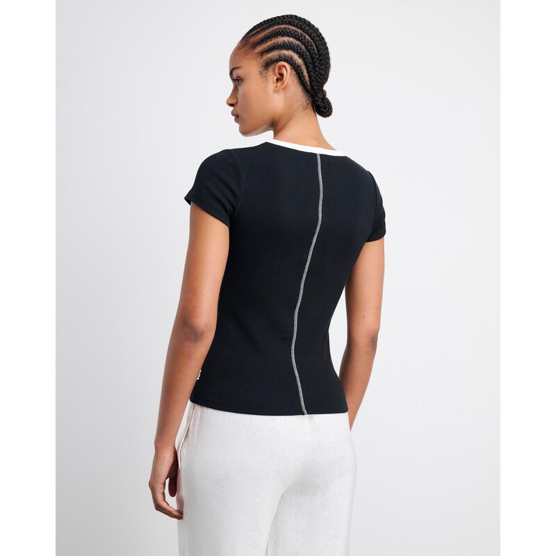 JAG Kate Contrast Cotton Slim Tee image number 1