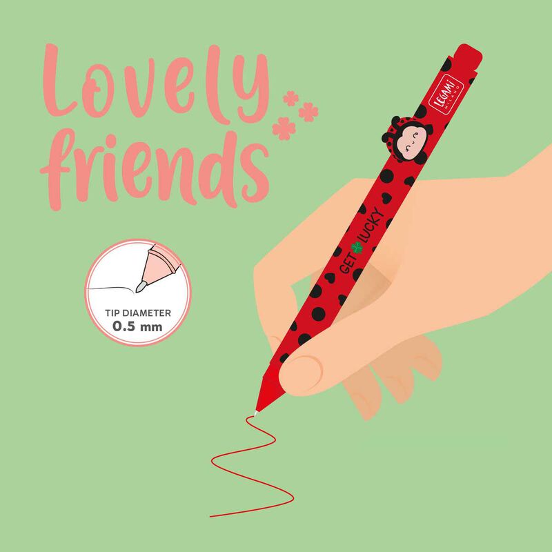 Legami Lovely Friends Gel Pen - Ladybug image number 3