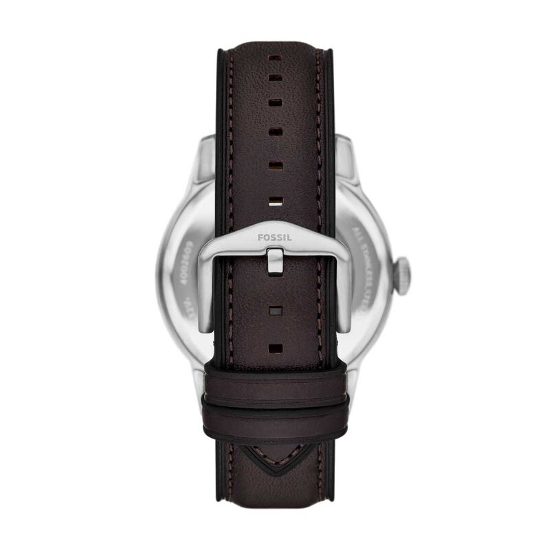 Fossil Townsman 44mm Automatic Brown Leather Watch image number 1