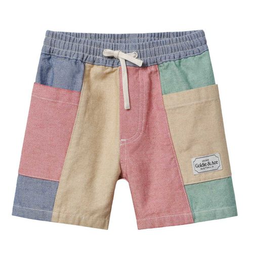 Goldie + Ace Patchwork Noah Pocket Shorts 3-5Y