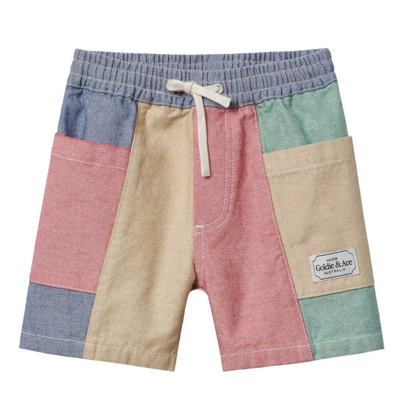Goldie + Ace Patchwork Noah Pocket Shorts 3-5Y image number 0