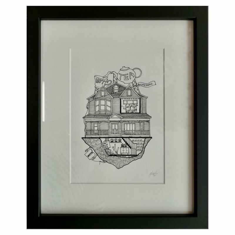 Ellie Compton Hot Tea Print A5 Framed image number 0