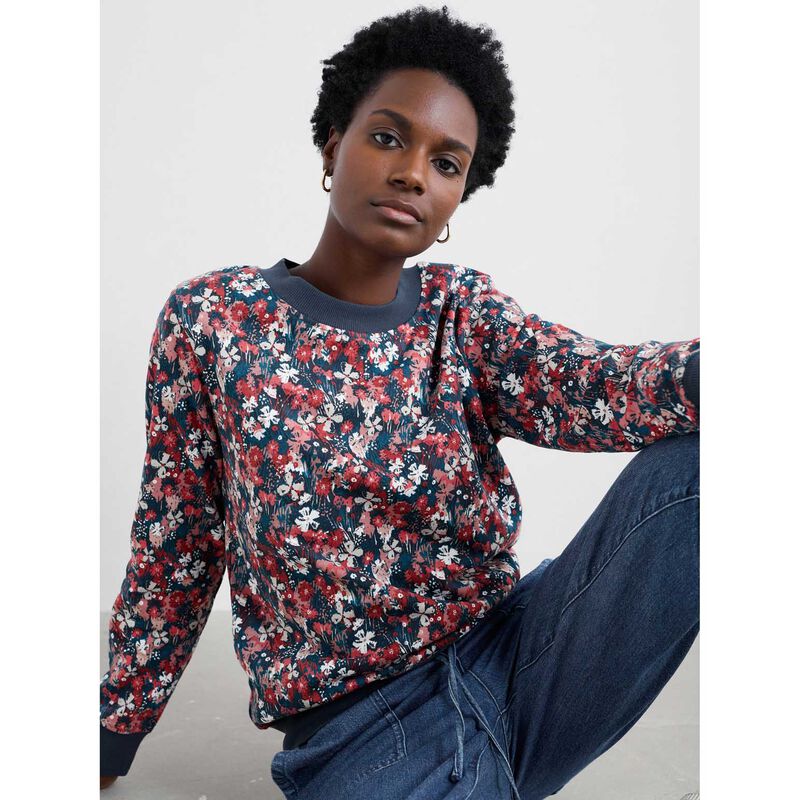 Seasalt Cornwall Bright Wave Sweatshirt Moorland Floral Squash image number 2