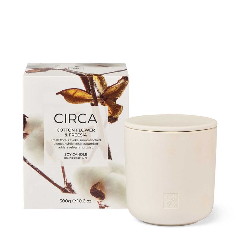 CIRCA Cotton Flower & Freesia Soy Candle 300g image number 0
