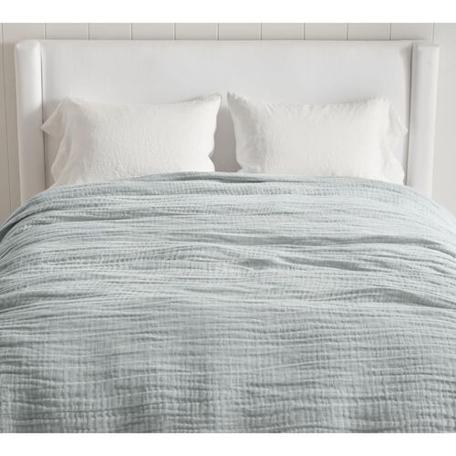 Pottery Barn Cloud Linen Blanket Queen