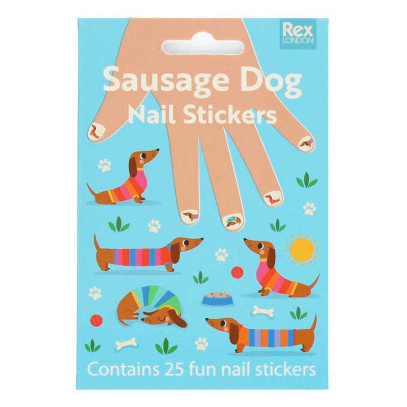 Rex London Children's Nail Stickers - Sunny Sausage Dog image number 0