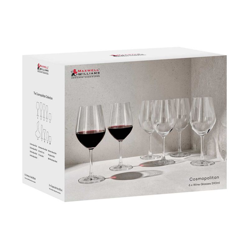 Maxwell & Williams Cosmopolitan Wine Glass 590ml Set Of 6 Gift Boxed image number 2