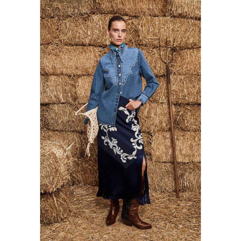 AL&Eacute;MAIS Jesse Denim Applique Shirt image number 3