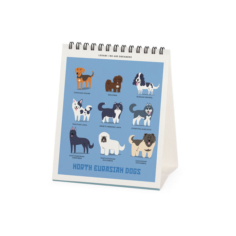 Legami Dogs Of The World 2026 Desk Calendar 12x14.5cm image number 1
