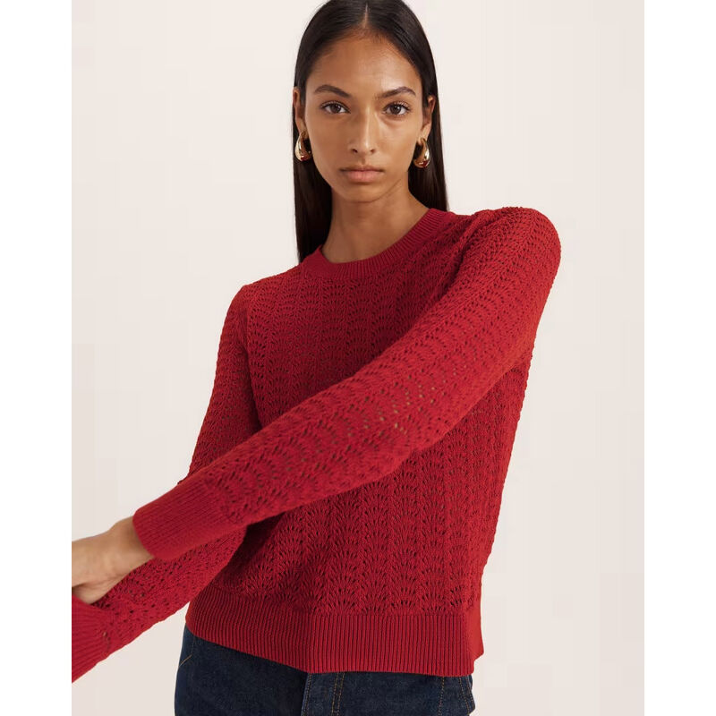 SABA Prue Cotton Crochet Ls Knit image number 2