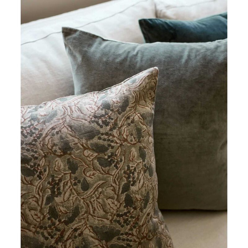 French Country Amira Floral Handblock Cushion Cover image number 1