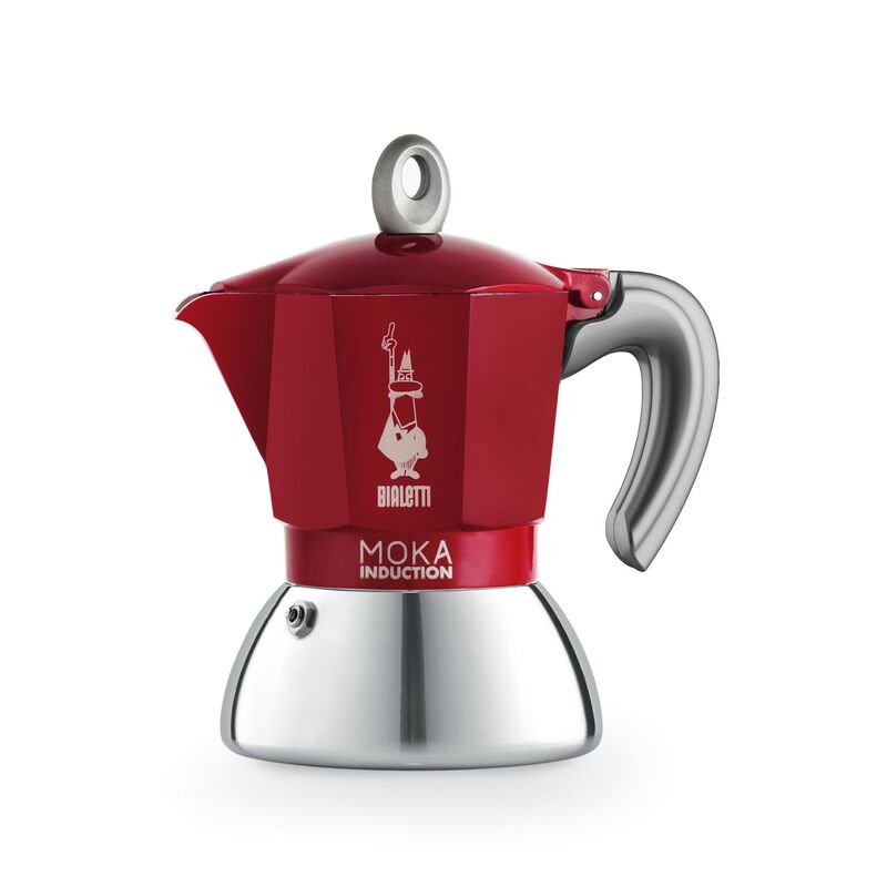 Bialetti Moka 2 Cup Italian Metal Induction Coffee Maker Red image number 0