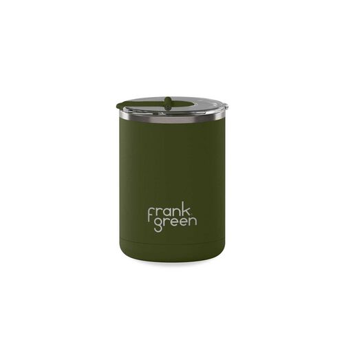 frank green 12oz S/Steel Cup With Screw Hinged Lid Khaki