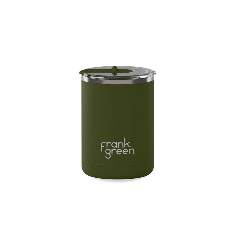 frank green 12oz S/Steel Cup With Screw Hinged Lid Khaki image number 0