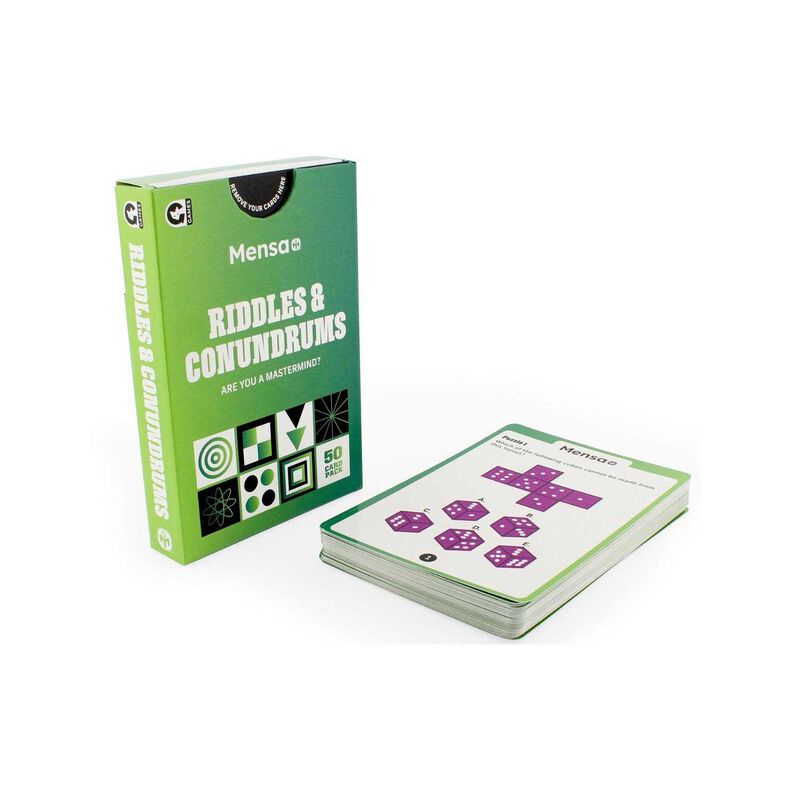 Ginger Fox Mensa Riddles & Conundrums Card Game image number 1