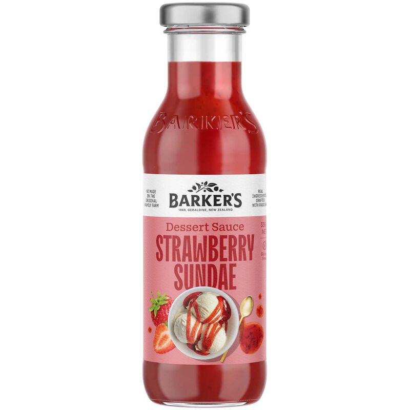 Barker's Strawberry Sundae Dessert Sauce 335g image number 0
