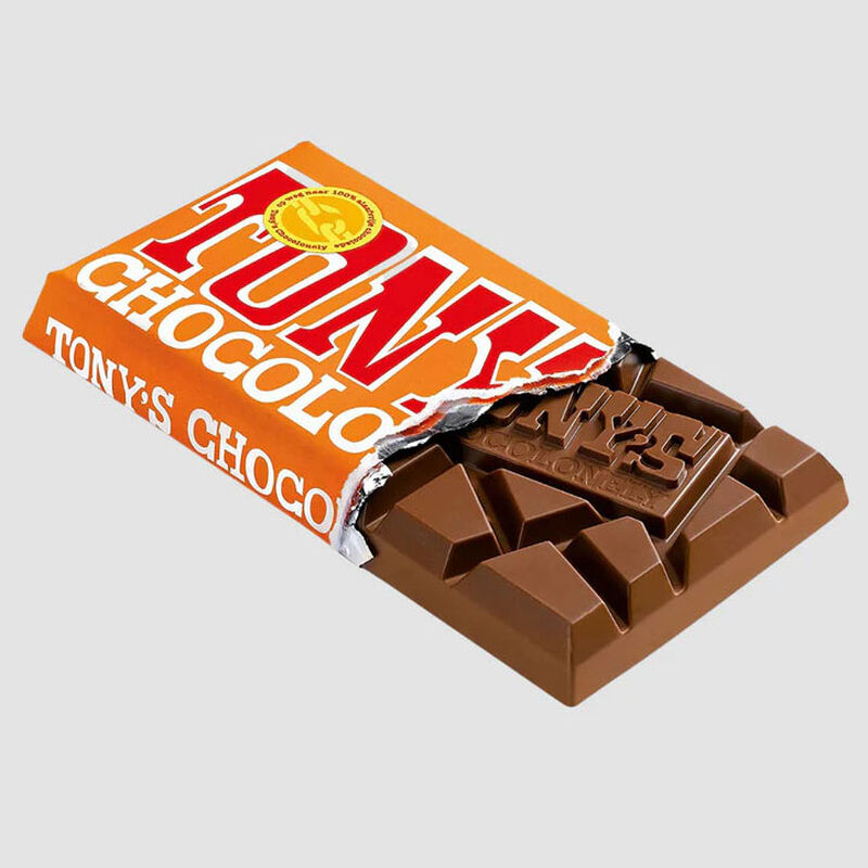 Tony's Chocolonely Milk Chocolate Caramel Sea Salt 32% 180g Bar image number 1