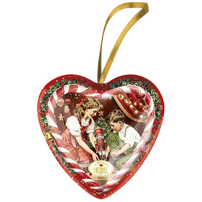 Heidel Xmas Fairy Tale Heart Tin with Chocolate Pieces & Praline Cream 54g image number 1
