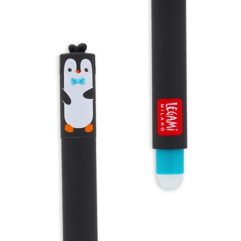 Legami Penguin Erasable Pen - Turquoise Ink image number 1