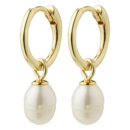 Pilgrim Berthe Recycled Pearl Hoop Earrings - Gold Plated